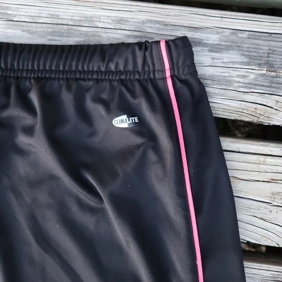 Adidas Black Pink Climalite Large Capri Pants Soft Stretchy Loose Pockets - Picture 6 of 7